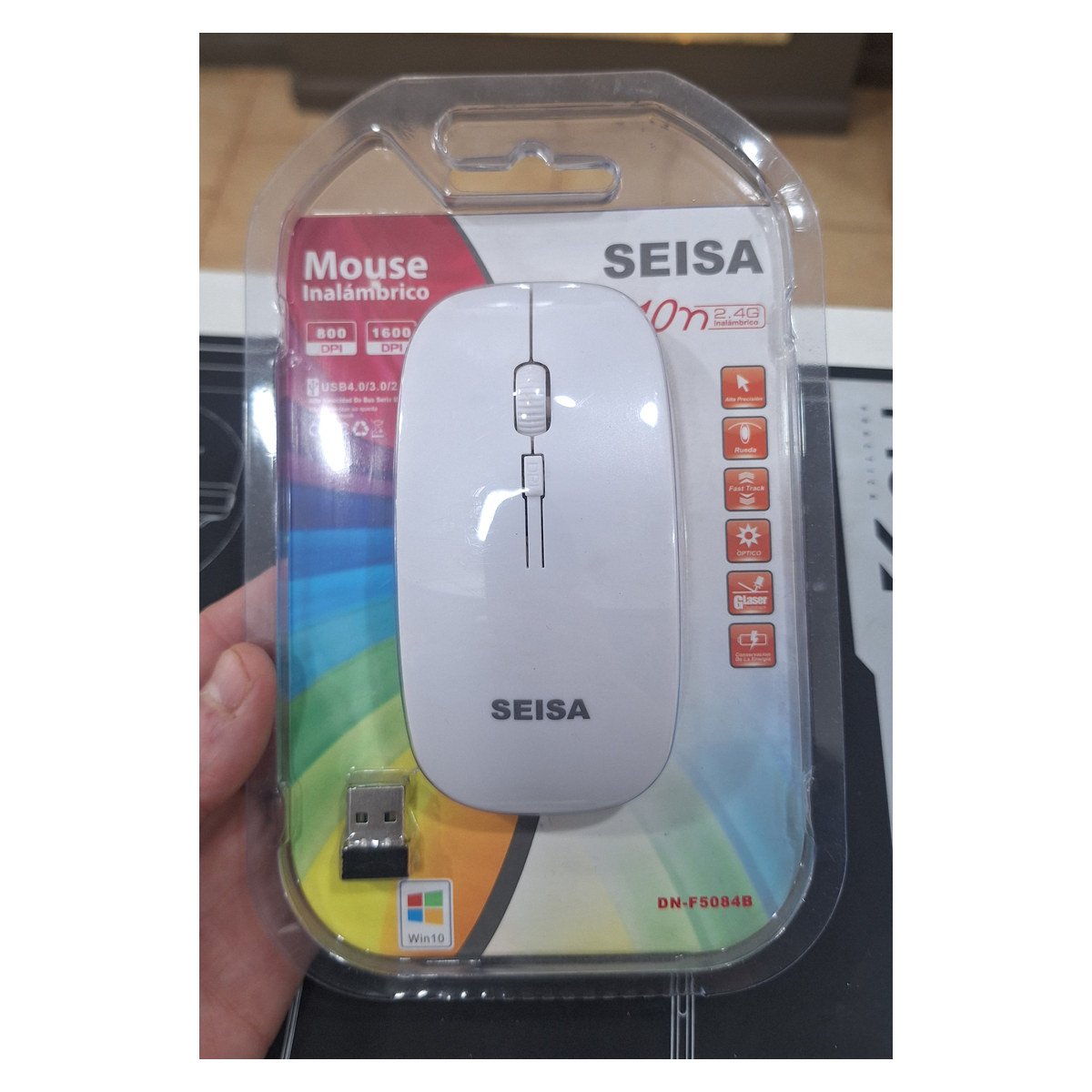 MOUSE WIRELESS SEISA DN F5084B BLANCO INALAMBRICO