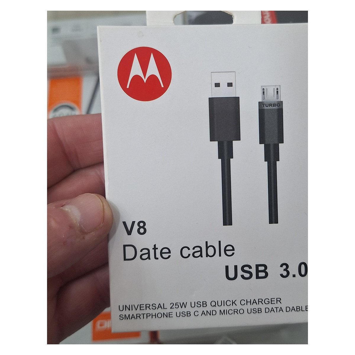 CABLE  MOTOROLA  MICRO USB / V8 EN CAJA
