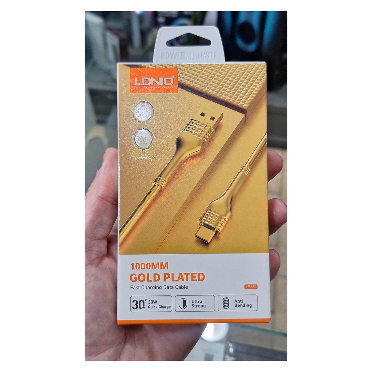 CABLE LDNIO LS651 PVC FAST CHARGER 30W USB AC DORADO